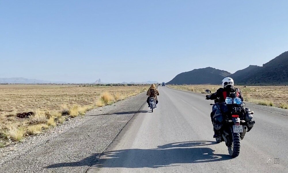 Sometimes the escort rode ahead of us on a motorcycle.