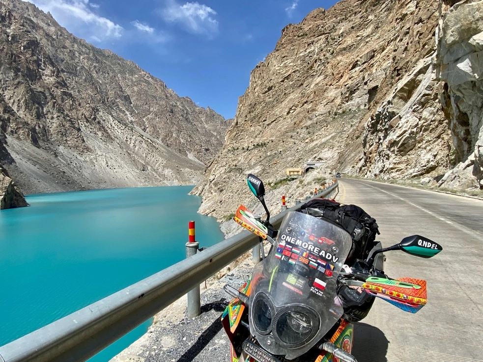 Lake Attabad changes its colour during the day